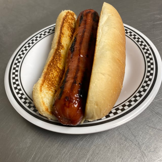 Jumbo Beef Hot Dog.